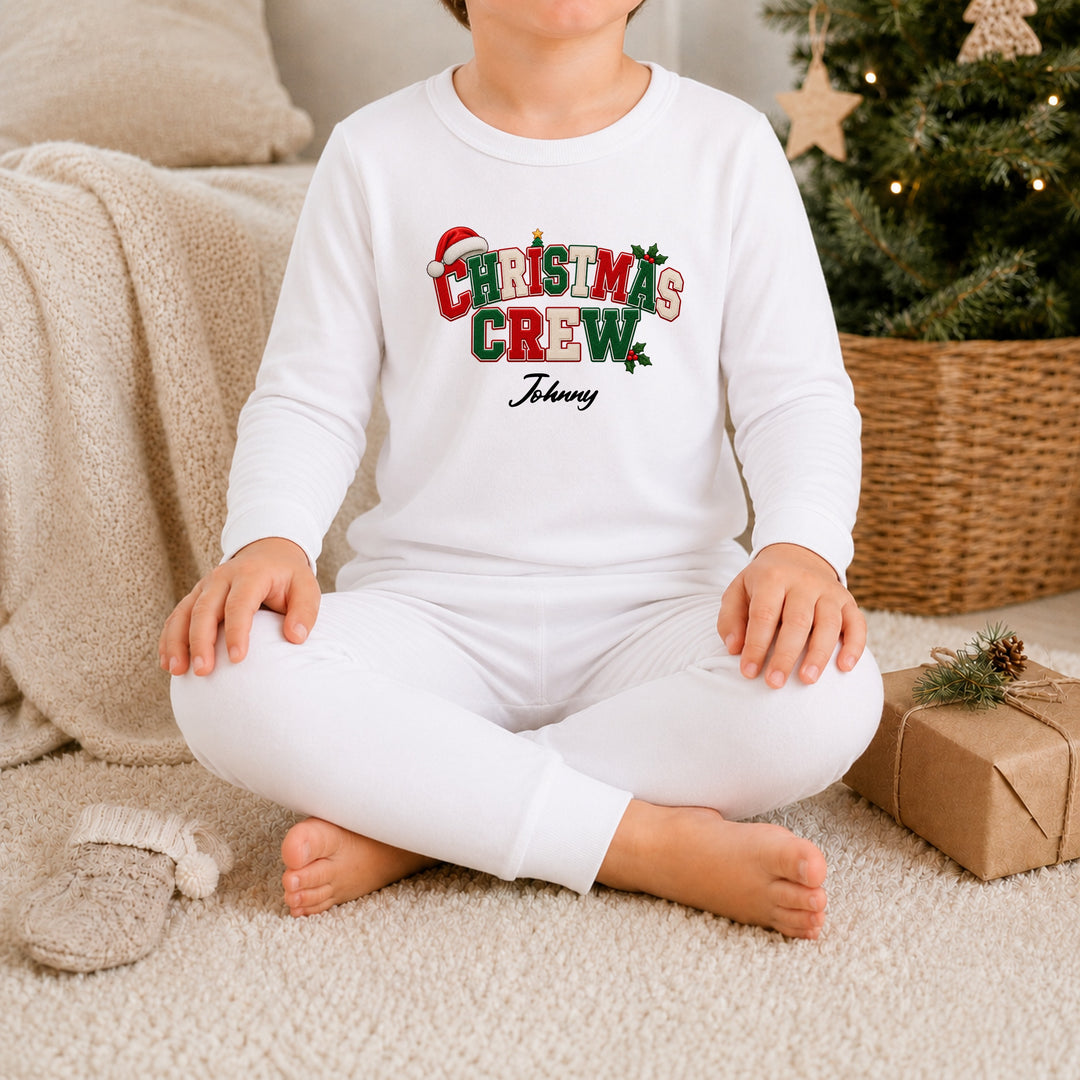 Personalised Christmas Crew Kids Christmas Pyjamas