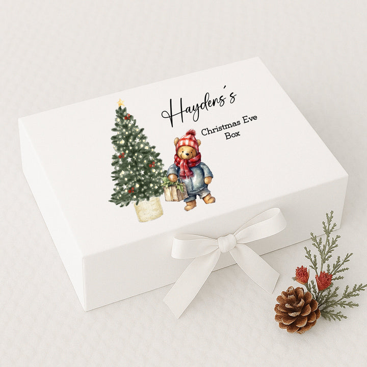 Personalised Pooh Bear Tree Christmas Eve Box