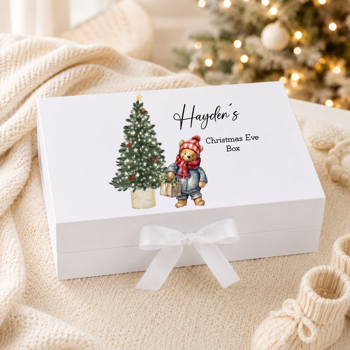 Personalised Pooh Bear Tree Christmas Eve Box