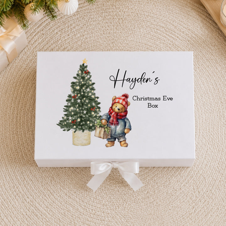 Personalised Pooh Bear Tree Christmas Eve Box