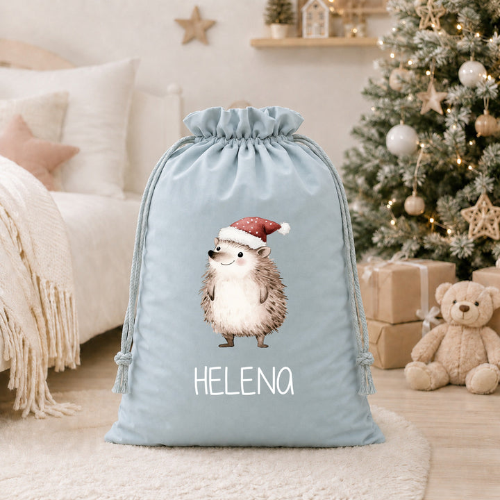 Personalised Christmas Stocking or Santa Sack Hedgehog