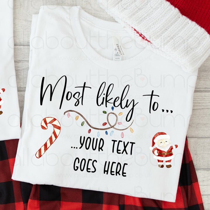 Personalised Most Likely To Family Matching Reindeer Christmas Pyjamas