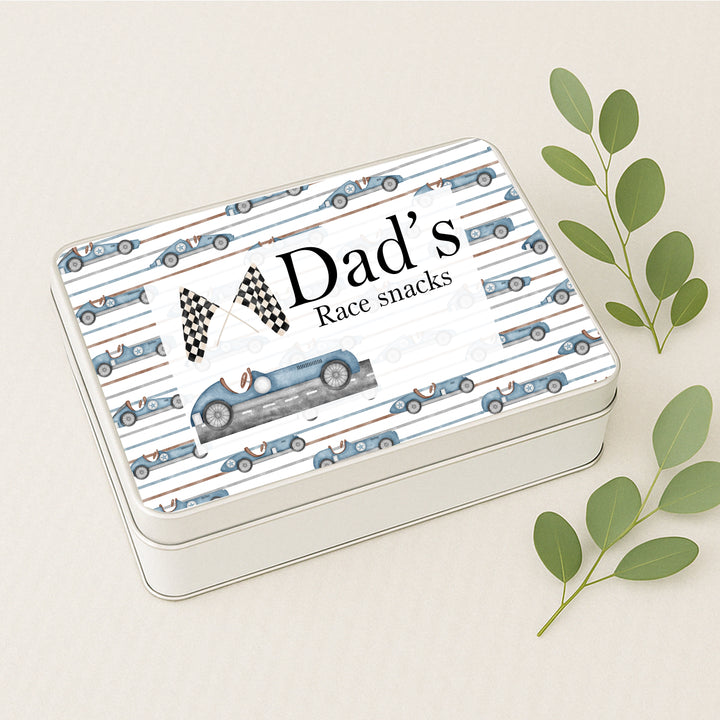 Personalised Dad’s Race Snacks Tin