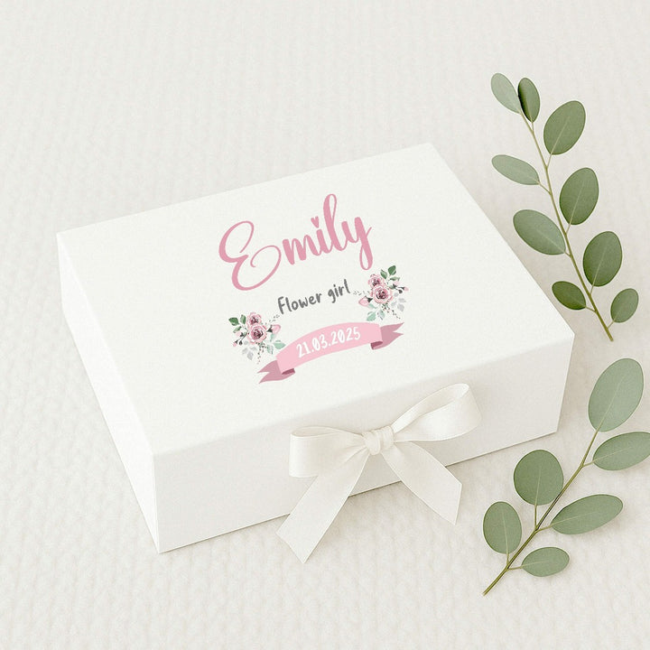 Personalised Pink Florla Flower Girl Gift Box